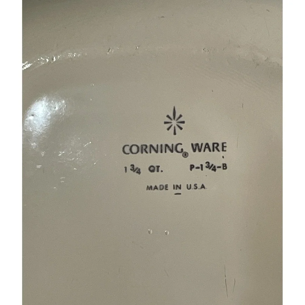 Corning Ware Blue Cornflower Pyroceram Casserole Dish 1.75 Qt P-1¾-B-USA Vintage